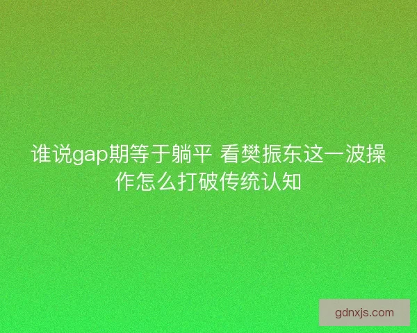 谁说gap期等于躺平 看樊振东这一波操作怎么打破传统认知